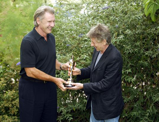 Harrison Ford presenting Roman Polanski with his best director Oscar